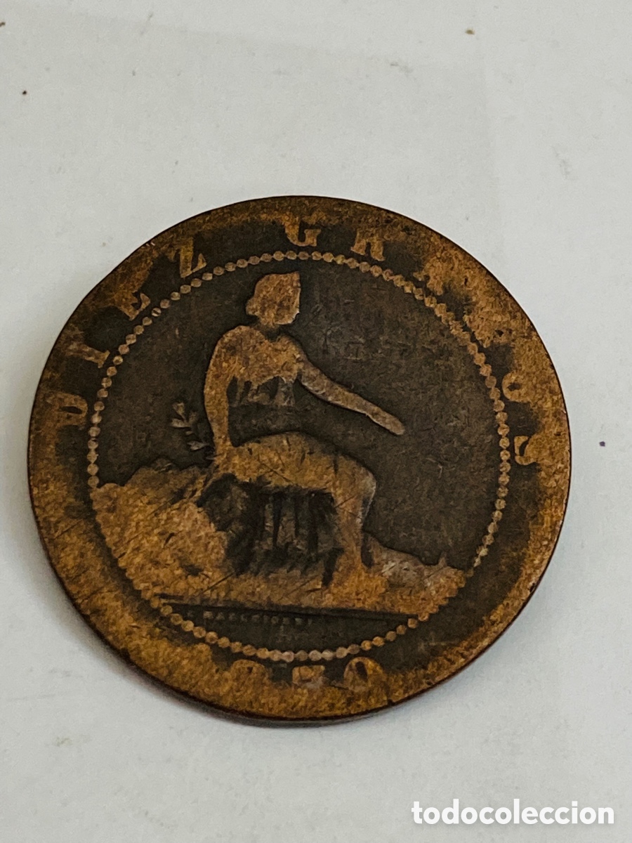 Monedas de Espa&ntilde;a: Moneda de diez c&eacute;ntimos 1870 - Foto 2