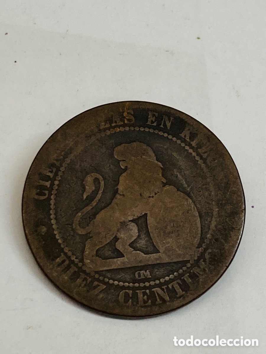 Monedas de Espa&ntilde;a: Moneda de 10 c&eacute;ntimos 1870 - Foto 2