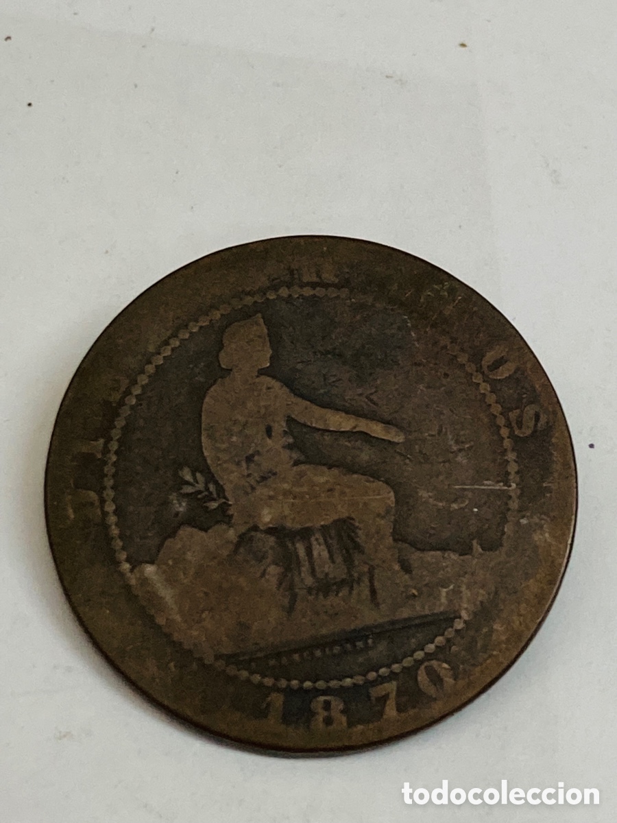 Monedas de Espa&ntilde;a: Moneda de 10 c&eacute;ntimos 1870 - Foto 1