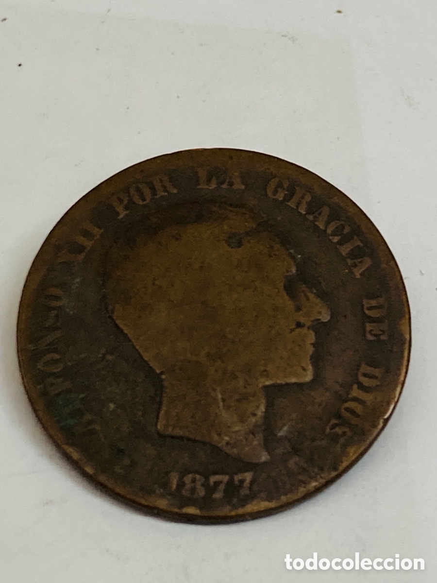 Monedas de Espa&ntilde;a: Moneda de 10 c&eacute;ntimos 1877 - Foto 2