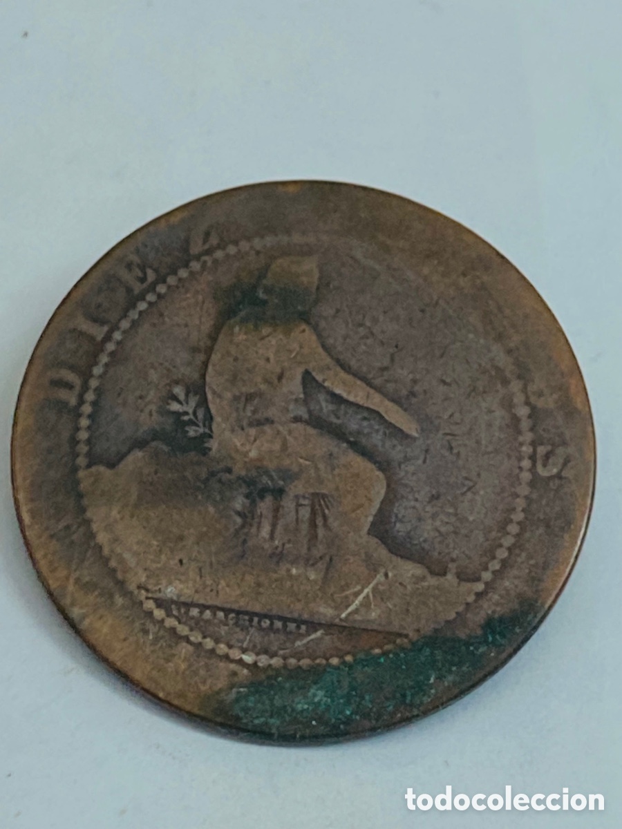 Monedas de Espa&ntilde;a: Moneda de 10 c&eacute;ntimos 1870 - Foto 2
