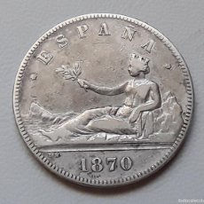 Monedas de España: GOBIERNO PROVISIONAL 5 PESETAS PLATA 1870 * X8-70 SNM MBC-. Lote 365193101