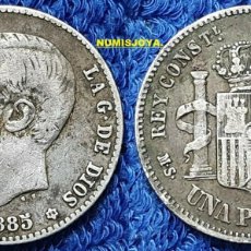 Monedas de España: ALFONSO XII AÑO 1885* 86. ESCASA MONEDA DE 1 PESETA PLATA. PESO 4,89 GR.. Lote 365207021