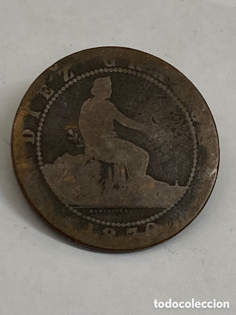 Monedas de Espa&ntilde;a: Moneda 10 c&eacute;ntimos 1870 - Foto 2