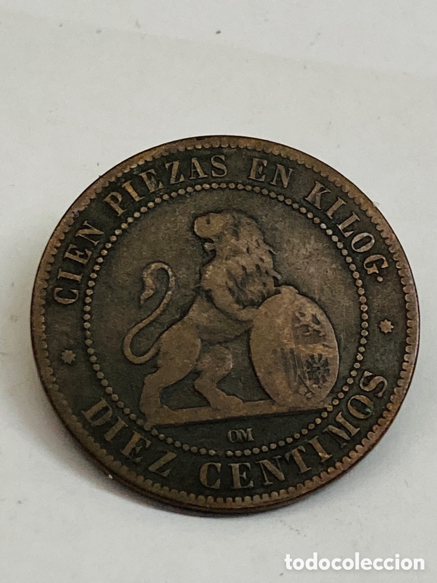 Monedas de Espa&ntilde;a: Moneda de diez c&eacute;ntimos 1870 - Foto 1