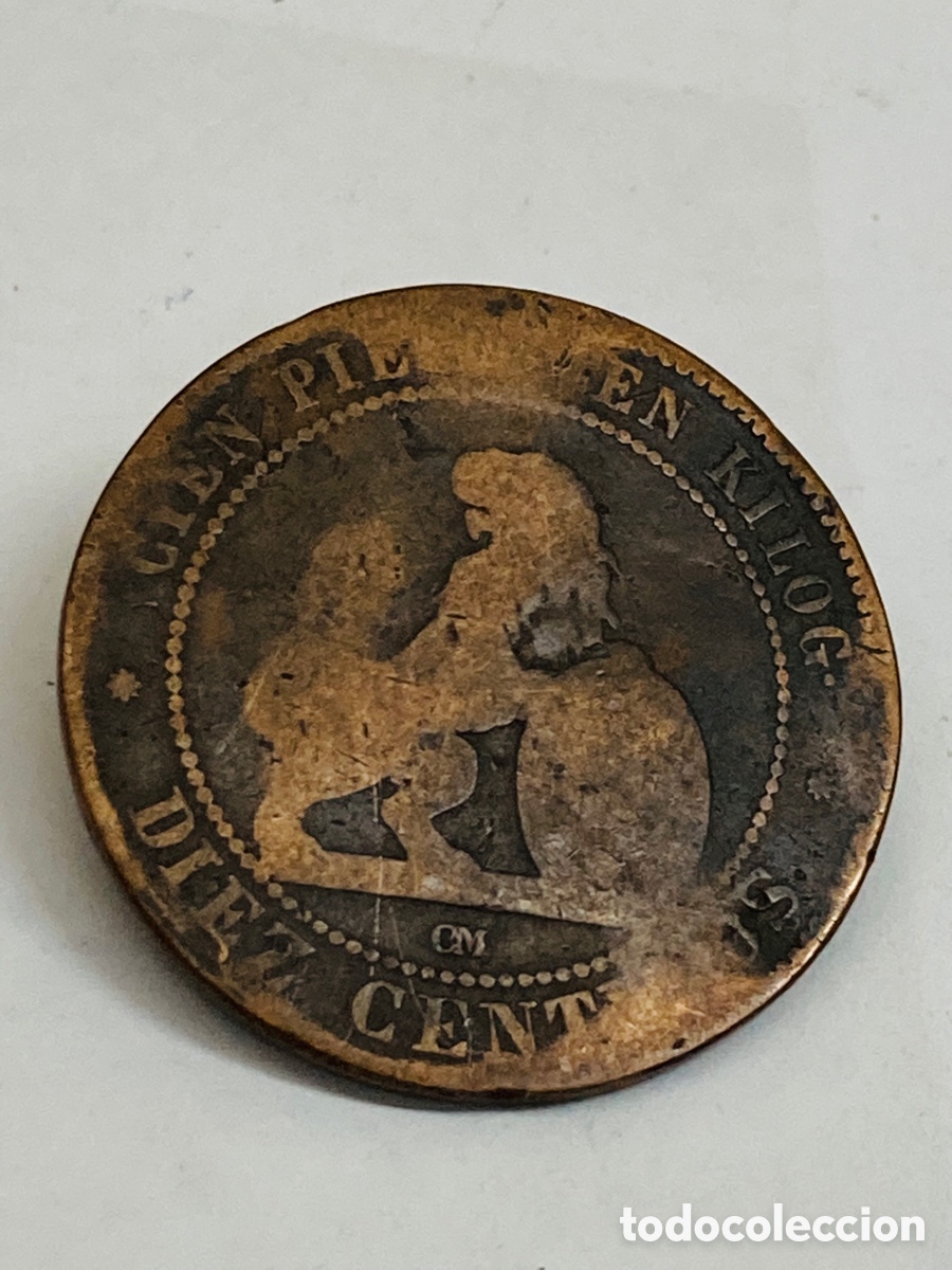 Monedas de Espa&ntilde;a: Moneda de diez c&eacute;ntimos 1870 - Foto 1