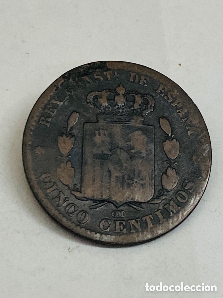 Monedas de Espa&ntilde;a: Moneda de 5 c&eacute;ntimos 1879 - Foto 1