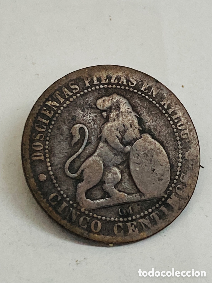 Monedas de Espa&ntilde;a: Moneda de 5 c&eacute;ntimos 1870 - Foto 1