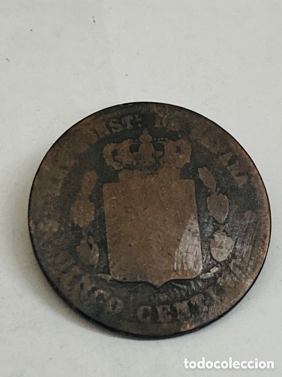 Monedas de Espa&ntilde;a: Moneda 5 c&eacute;ntimos 1878 - Foto 2