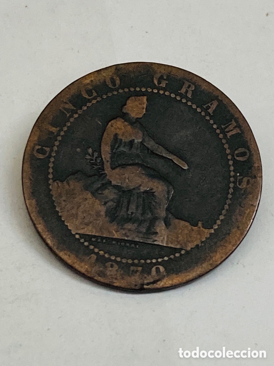 Monedas de Espa&ntilde;a: Moneda de 5 c&eacute;ntimos 1870 - Foto 1