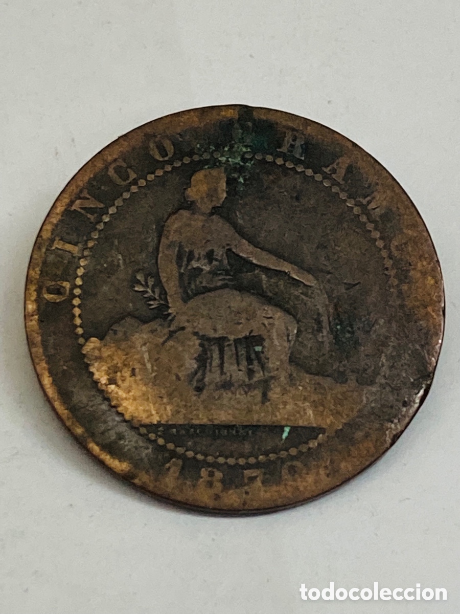 Monedas de Espa&ntilde;a: Moneda de 5 c&eacute;ntimos 1870 - Foto 2