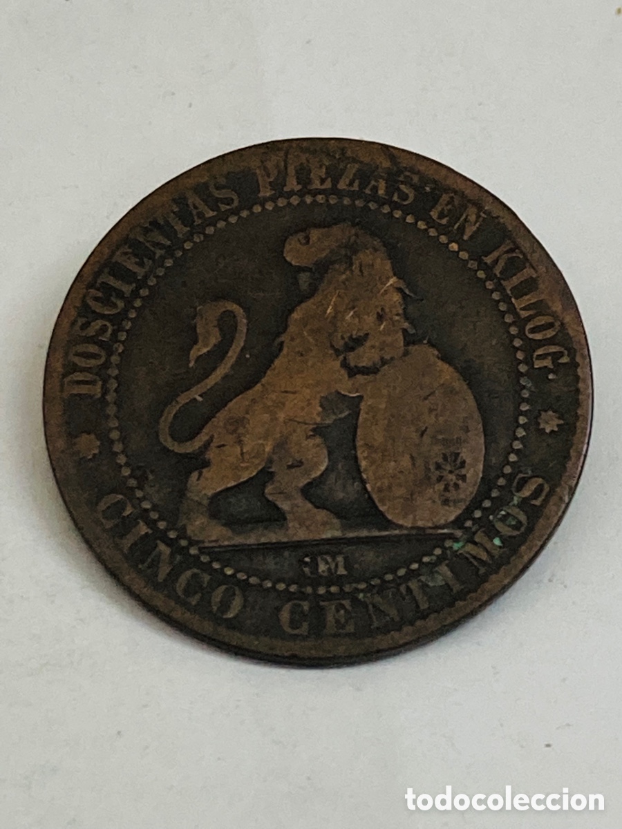 Monedas de Espa&ntilde;a: Moneda de 5 c&eacute;ntimos 1870 - Foto 1
