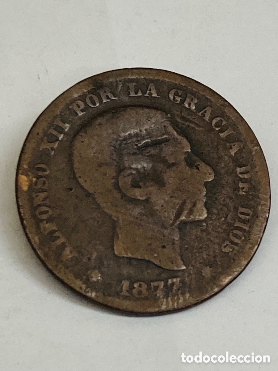 Monedas de Espa&ntilde;a: Moneda de 5 c&eacute;ntimos 1877 - Foto 1