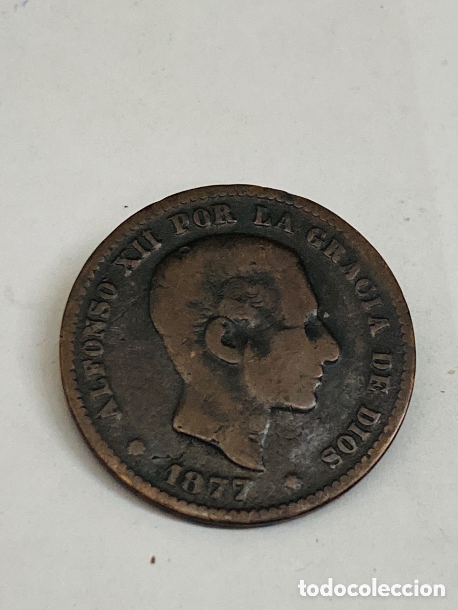 Monedas de Espa&ntilde;a: Moneda de 5 c&eacute;ntimos 1877 - Foto 1