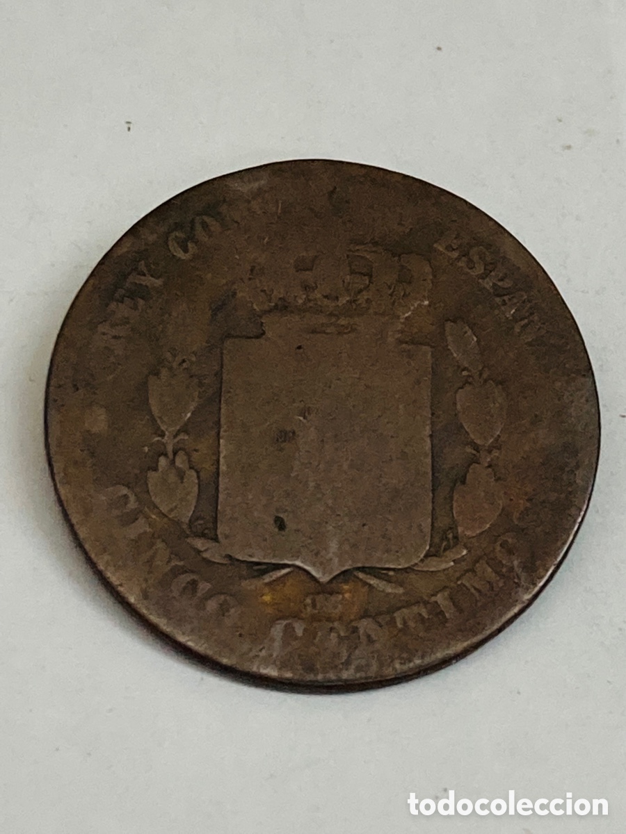 Monedas de Espa&ntilde;a: Moneda de 5 c&eacute;ntimos 1877 - Foto 2