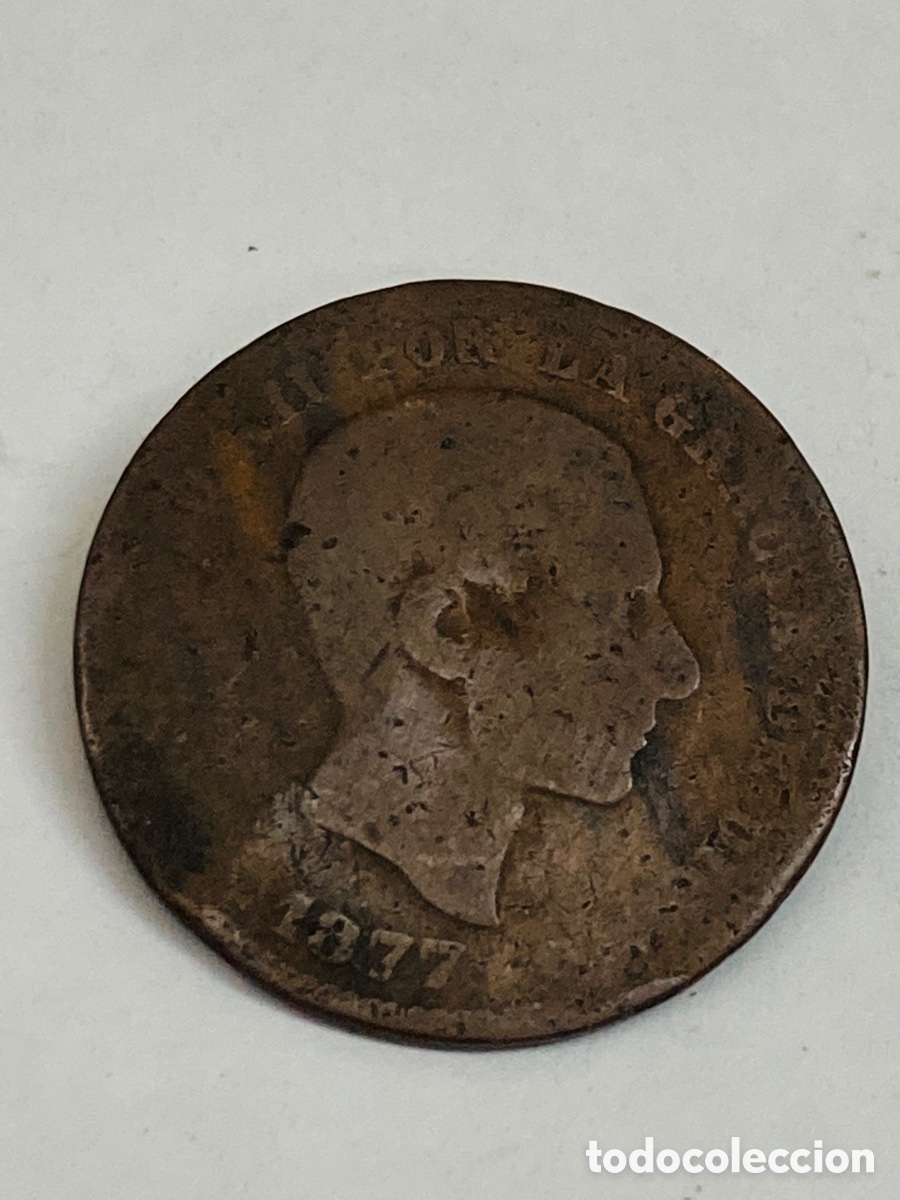 Monedas de Espa&ntilde;a: Moneda de 5 c&eacute;ntimos 1877 - Foto 1