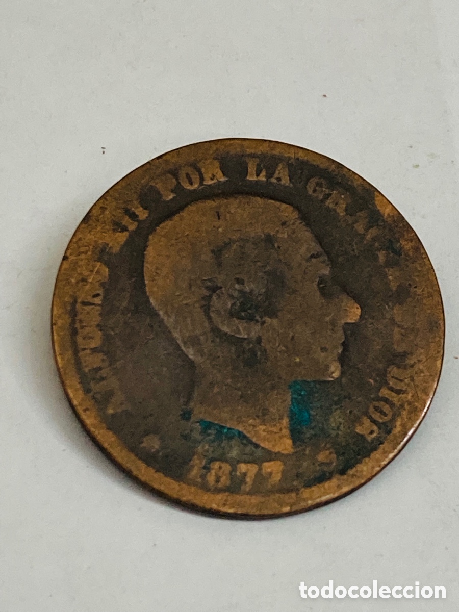 Monedas de Espa&ntilde;a: Moneda de 5 c&eacute;ntimos 1877 - Foto 1