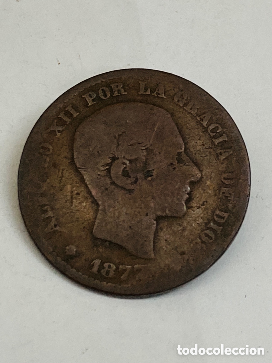 Monedas de Espa&ntilde;a: Moneda de 5 c&eacute;ntimos 1877 - Foto 1
