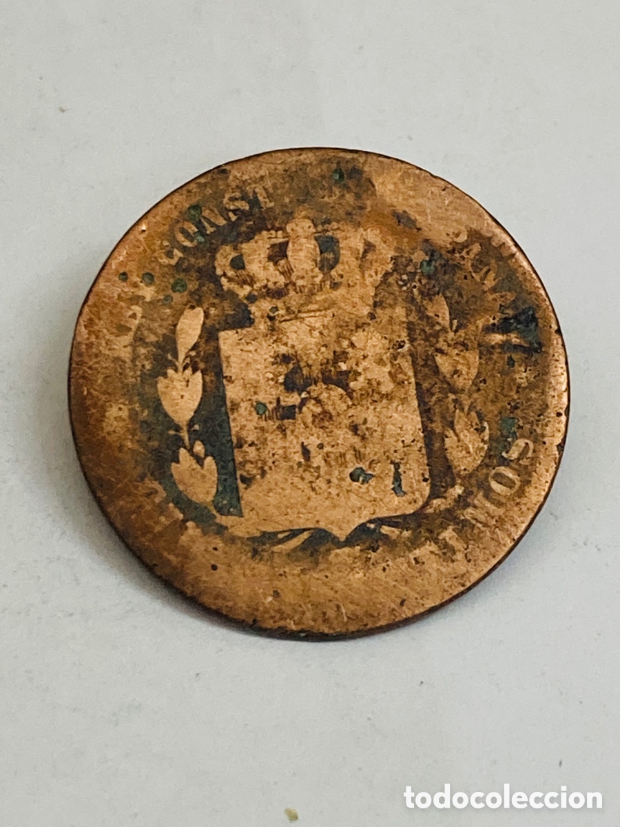 Monedas de Espa&ntilde;a: Moneda de 5 c&eacute;ntimos 1877 - Foto 2