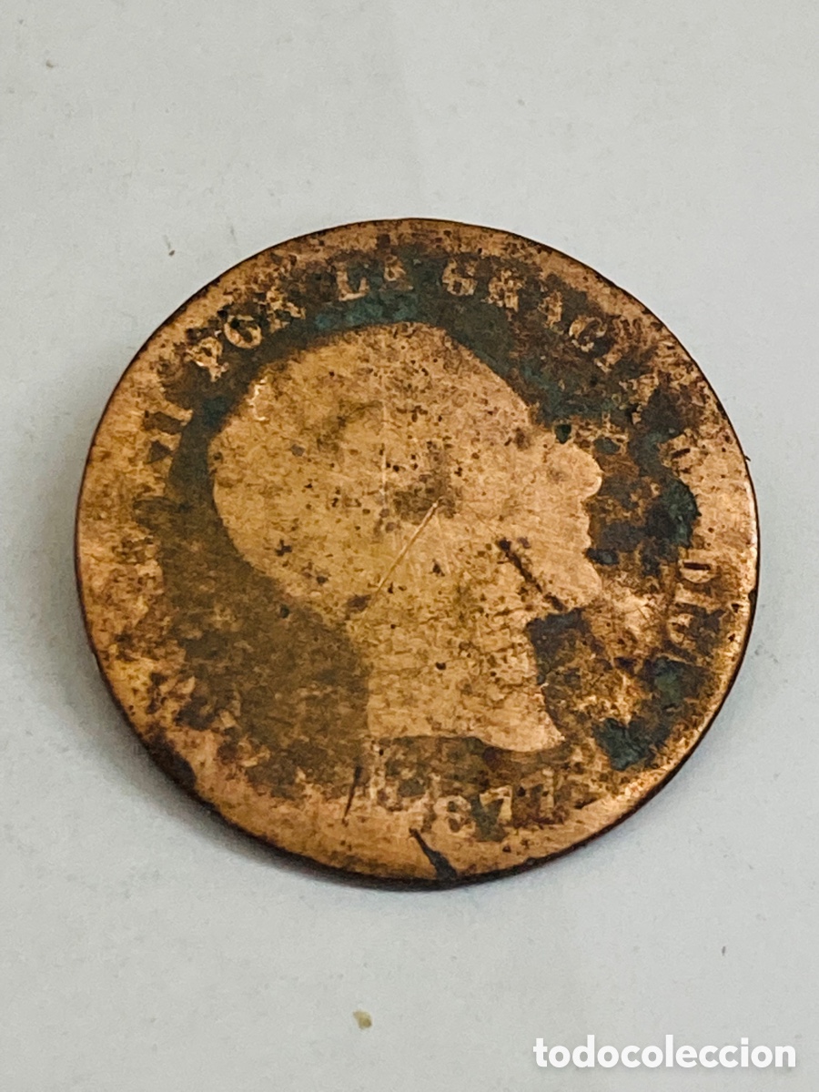 Monedas de Espa&ntilde;a: Moneda de 5 c&eacute;ntimos 1877 - Foto 1