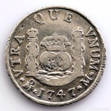 Monedas de España: SPAIN-FERNANDO VI. 2 REALES ”COLUMNARIO” 1747 M. MÉXICO PLATA 6,5 G. ESCASA. Lote 366243011