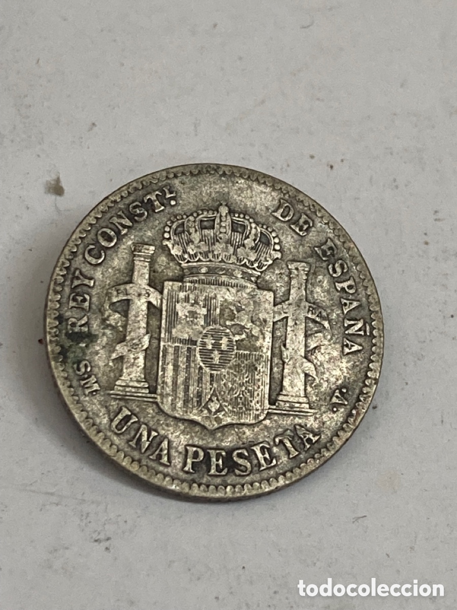 Monedas de Espa&ntilde;a: Moneda de plata una peseta 1901 - Foto 2