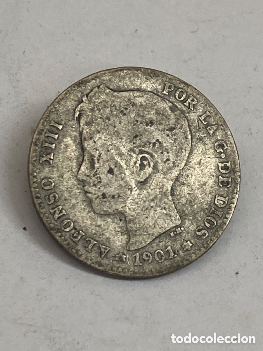 Monedas de Espa&ntilde;a: Moneda de plata una peseta 1901 - Foto 1