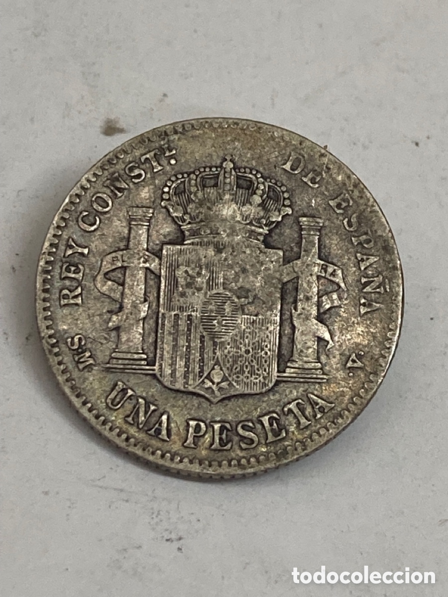 Monedas de Espa&ntilde;a: Moneda de plata una peseta 1900 - Foto 2
