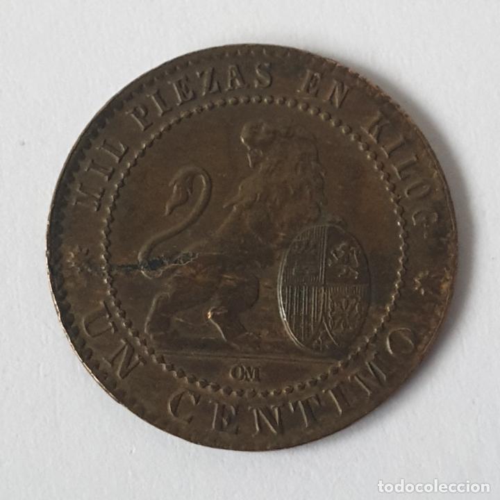 Monedas de Espa&ntilde;a: MONEDA DE 1 CENTIMO DEL GOBIERNO PROVISIONAL. 1870. SIN CIRCULAR. ORIGINAL. - Foto 2