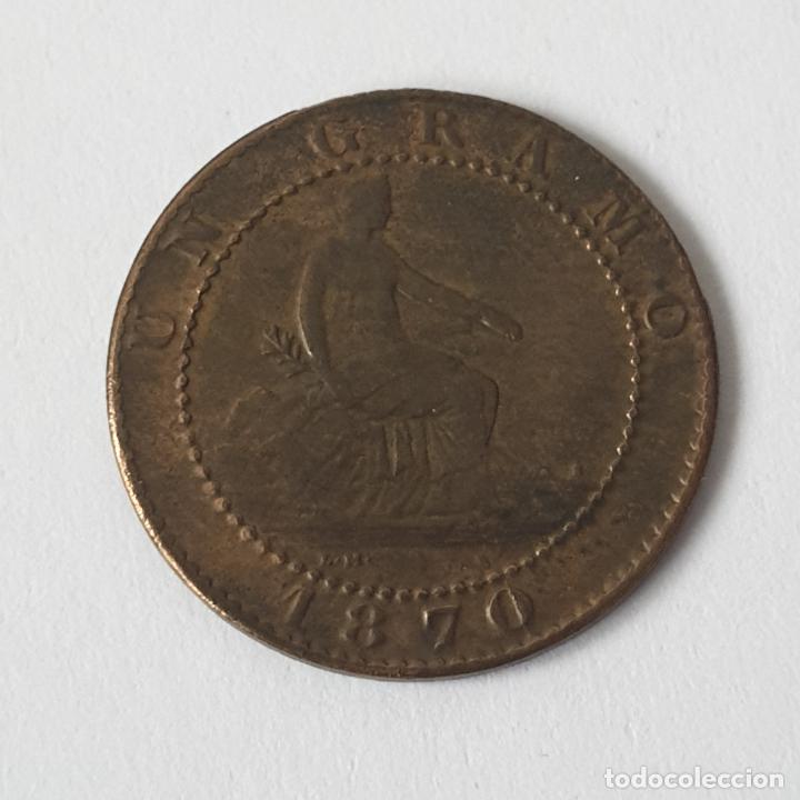 Monedas de Espa&ntilde;a: MONEDA DE 1 CENTIMO DEL GOBIERNO PROVISIONAL. 1870. SIN CIRCULAR. ORIGINAL. - Foto 1
