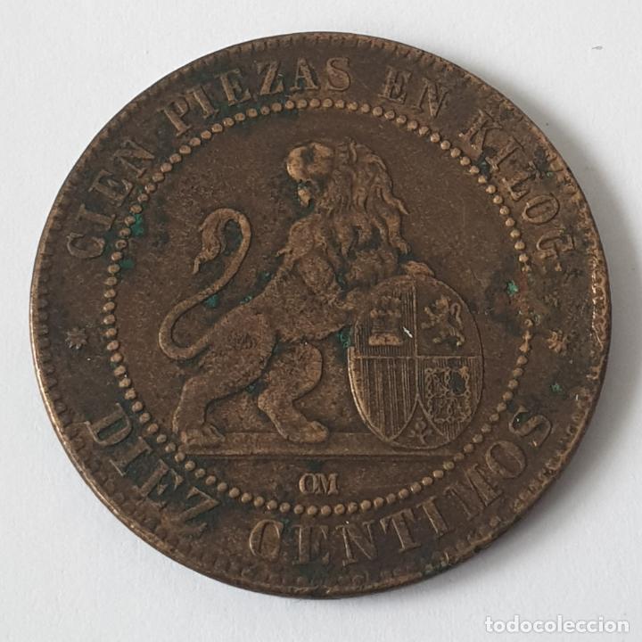 Monedas de Espa&ntilde;a: MONEDA DE 10 CENTIMOS DEL GOBIERNO PROVISIONAL. 1870. ORIGINAL. - Foto 2