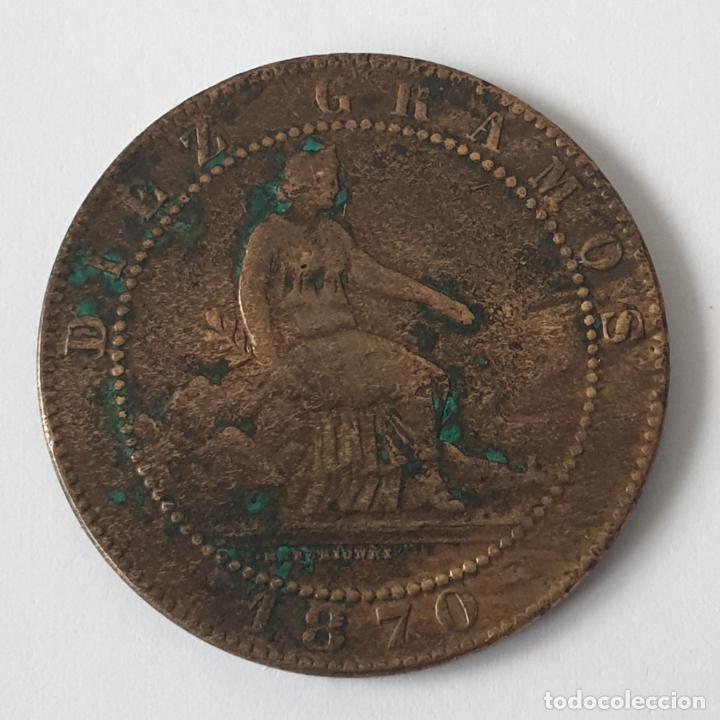 Monedas de Espa&ntilde;a: MONEDA DE 10 CENTIMOS DEL GOBIERNO PROVISIONAL. 1870. ORIGINAL. - Foto 1