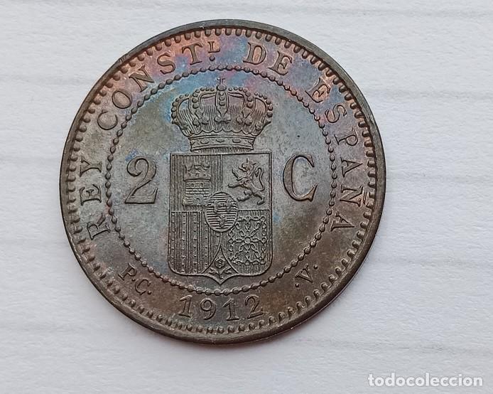 Monedas de Espa&ntilde;a: MONEDA DE 2 CENTIMOS DE ALFONSO XIII - Foto 2