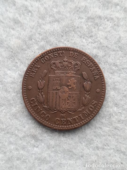 Monedas de Espa&ntilde;a: Alfonso XII. 5 C&eacute;ntimos. A&ntilde;o 1878. - Foto 2
