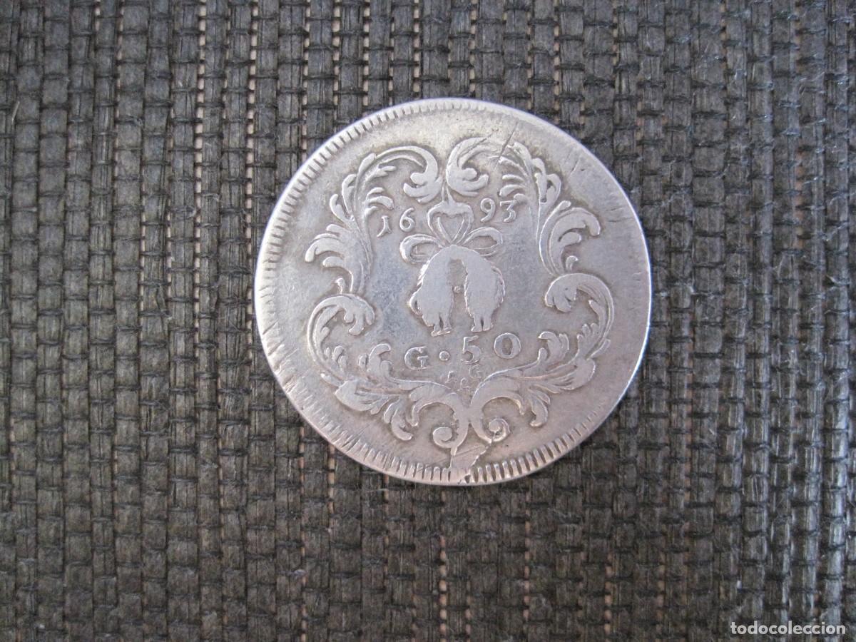 Monedas de Espa&ntilde;a: ESCASO 1/2 DUCADO CARLOS II - Foto 2