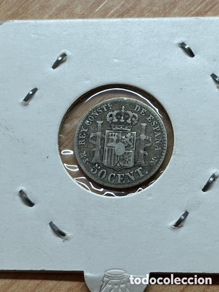 Monedas de Espa&ntilde;a: Moneda de 50 c&eacute;ntimos de 1880 - Foto 2