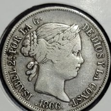 Monedas de España: ANTIGUA MONEDA PLATA 40 CENTIMOS DE ESCUDO 1866 LSABEL LL. Lote 370836001