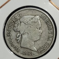 Monedas de España: ANTIGUA MONEDA PLATA 40 CENTIMOS DE ESCUDO 1868 LSABEL LL. Lote 370836096