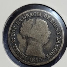 Monedas de España: ANTIGUA MONEDA PLATA 2 REALES 1853 LSABEL LL. Lote 370836276