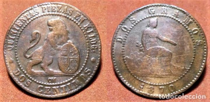 Monedas de Espa&ntilde;a: MONEDA DE 2 CENTIMOS DEL GOBIERNO PROVISIONAL. 1870. - Foto 1