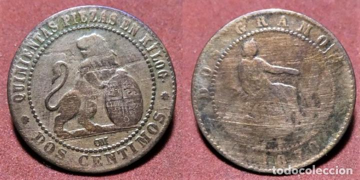 Monedas de Espa&ntilde;a: MONEDA DE 2 CENTIMOS DEL GOBIERNO PROVISIONAL. 1870. - Foto 1