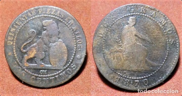 Monedas de Espa&ntilde;a: MONEDA DE 2 CENTIMOS DEL GOBIERNO PROVISIONAL. 1870. - Foto 1
