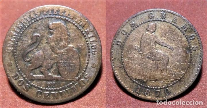 Monedas de Espa&ntilde;a: MONEDA DE 2 CENTIMOS DEL GOBIERNO PROVISIONAL. 1870. - Foto 1