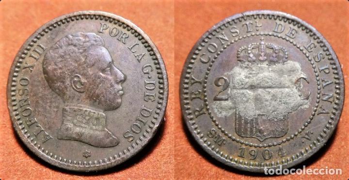 Monedas de Espa&ntilde;a: MONEDA DE ALFONSO XIII 2 CENTIMOS 1904 *04 - Foto 1