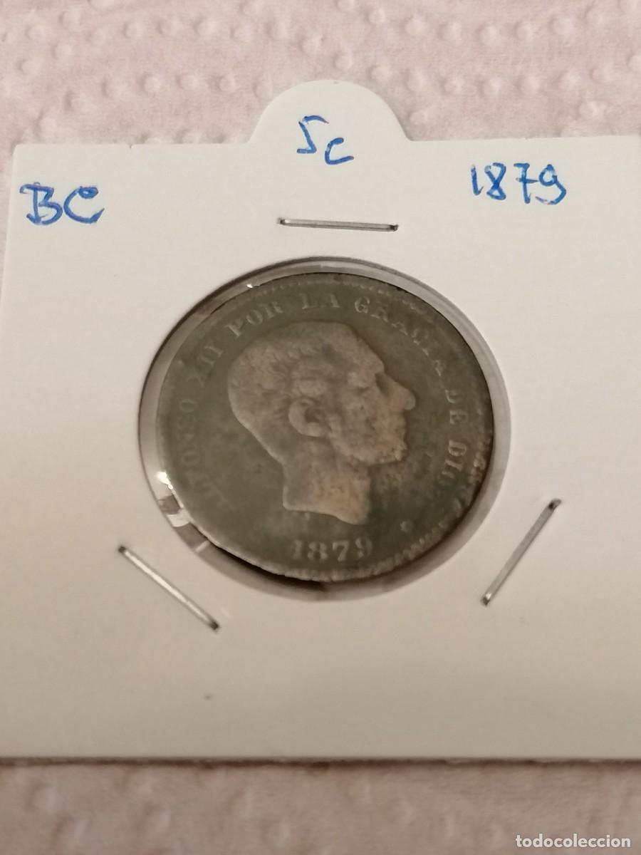Monedas de Espa&ntilde;a: moneda 5 c&eacute;ntimos ,1879, Espa&ntilde;a, BC- - Foto 1