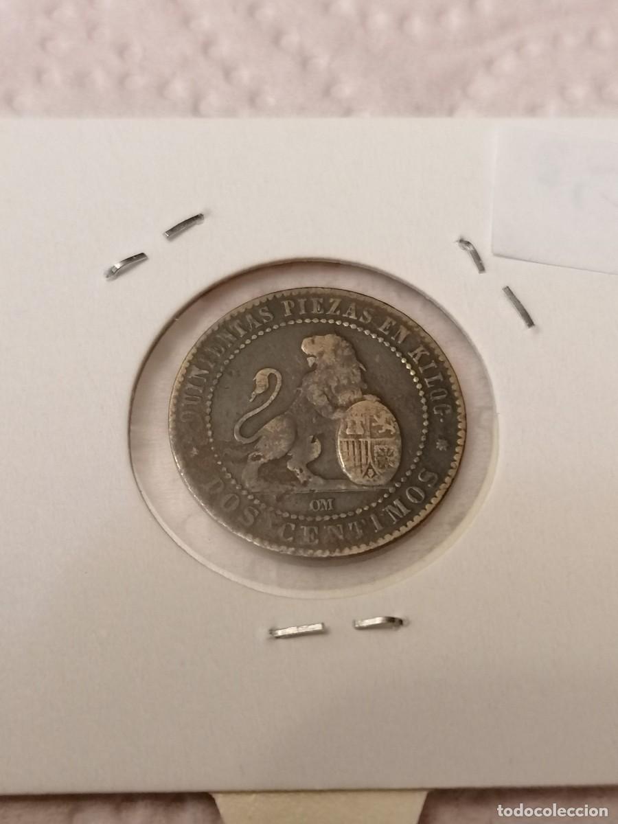 Monedas de Espa&ntilde;a: moneda 2 c&eacute;ntimos ,1870, Espa&ntilde;a, MBC - Foto 2