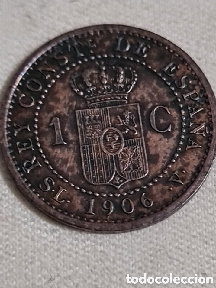 Monedas de Espa&ntilde;a: Moneda Alfonso XIII, 1.906, 1 centimos - Foto 2