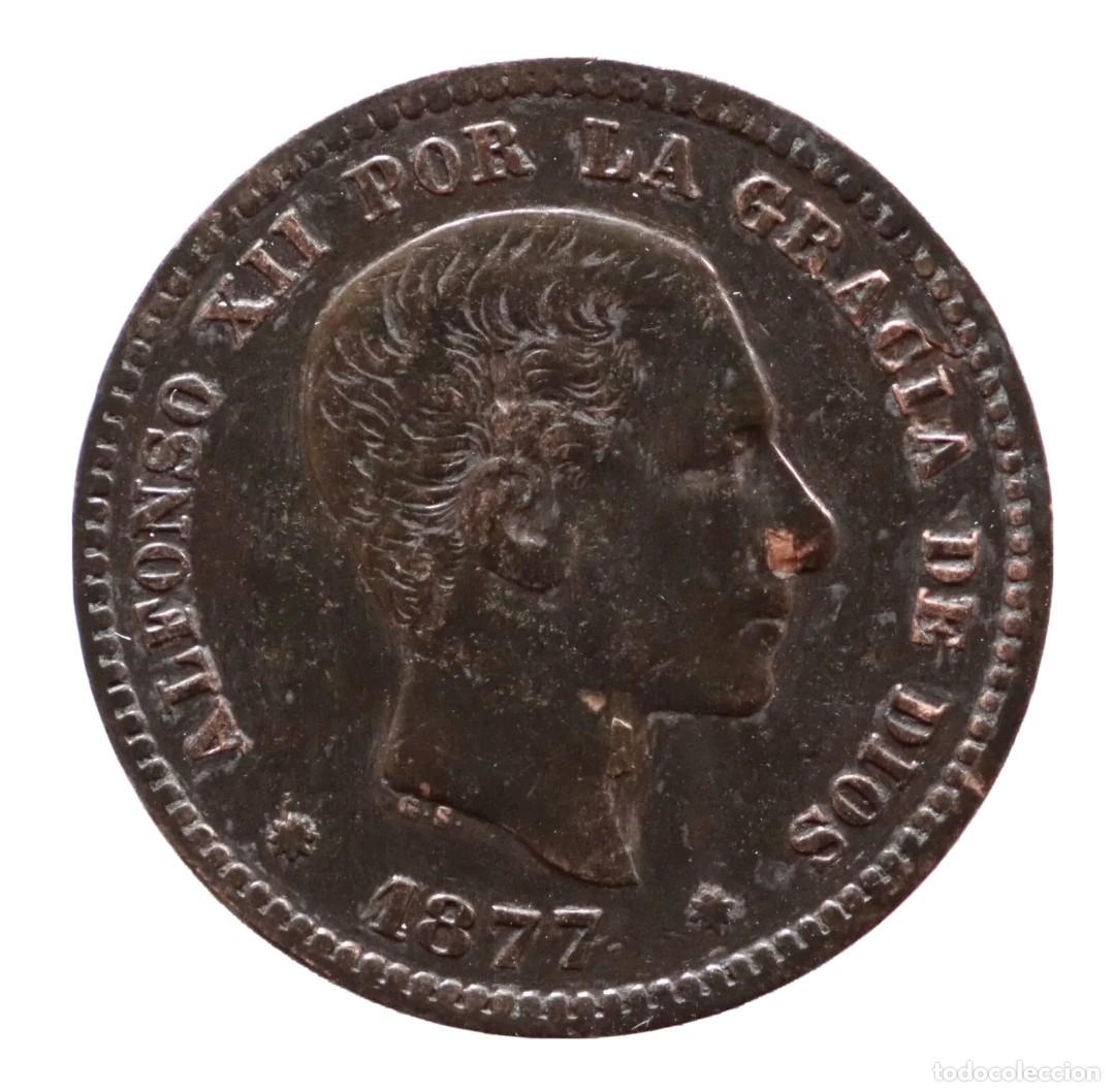Monedas de Espa&ntilde;a: 5 CENTIMOS 1877 ALFONSO XII - Foto 1