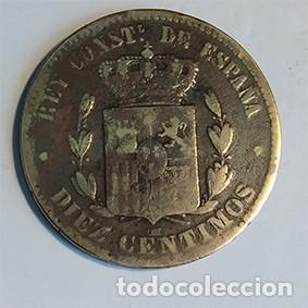 Monedas de Espa&ntilde;a: DIEZ CENTIMOS DE ALFONSO XII 1878 - Foto 2