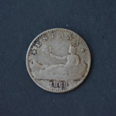 Monedas de España: MONEDA. 50 CENTIMOS PLATA. GOBIERNO PROVISIONAL 1869 (*6-9) MBC. FALTA LIMPIAR.
